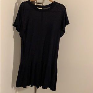 H&M Navy Blue Sweater tshirt Dress with Ruffles